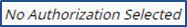 No Authorization Selected